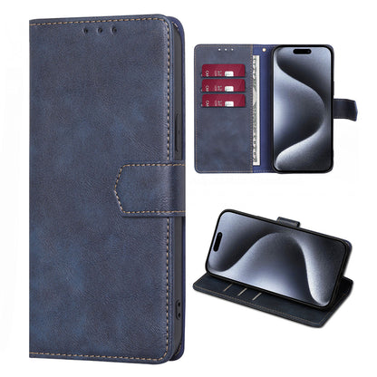 for OPPO Reno12 5G Wallet Case with RFID Blocking Credit Card Holder, PU Leather Folio Flip Protective Cover, Blue