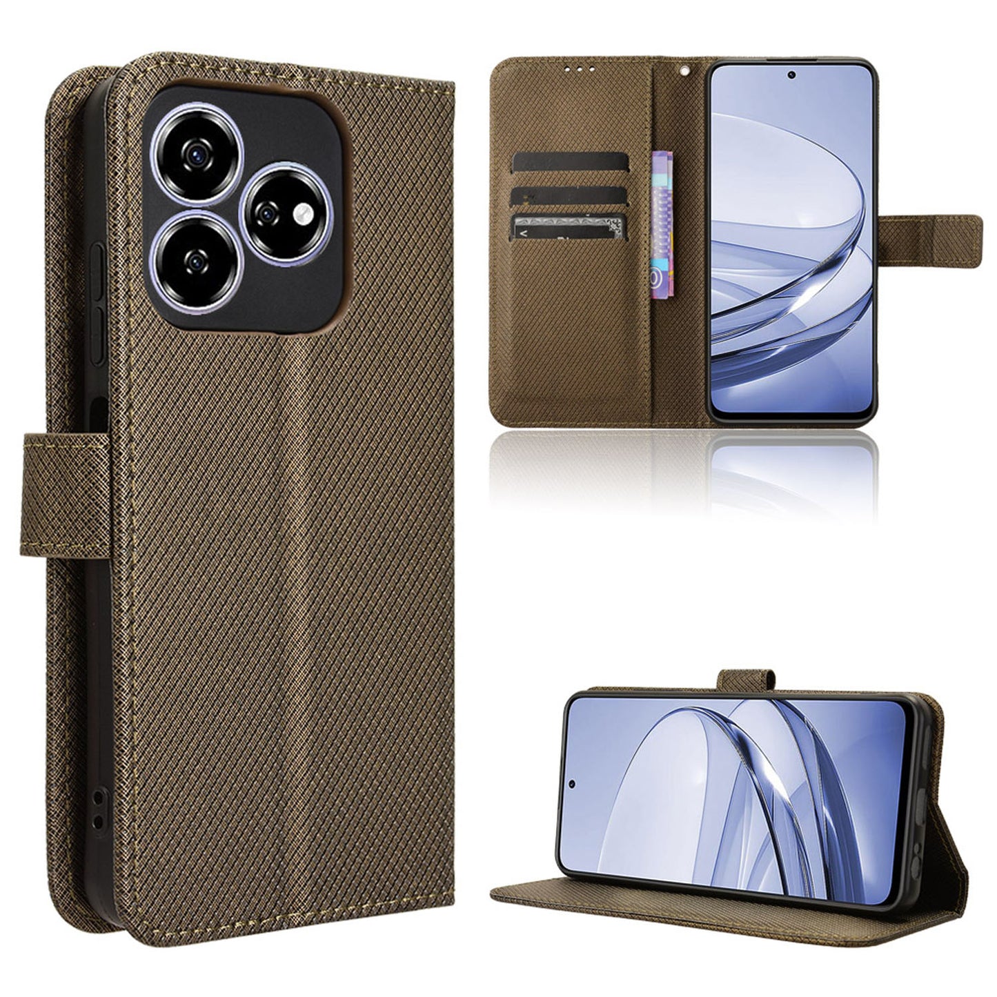 Wallet Case for ZTE Axon 60, Bronzed