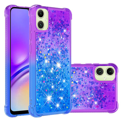 Samsung Galaxy A06 Gradient Quicksand Series Bling Liquid TPU Case, Purple&Blue