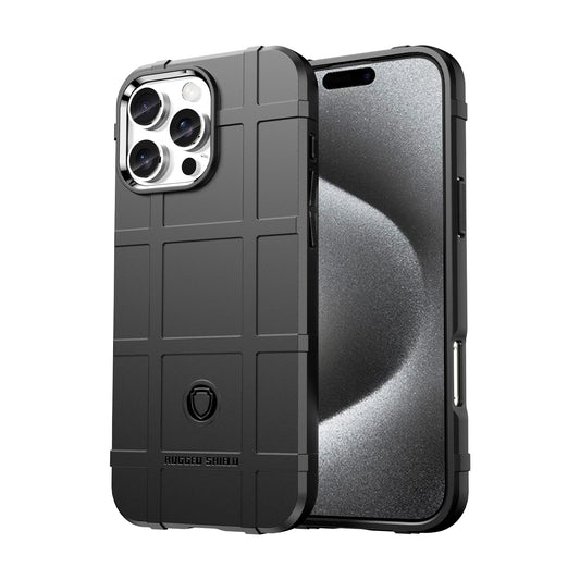 TPU Thick Solid Armor Tactical Protective Case for iPhone 16 Pro, Black