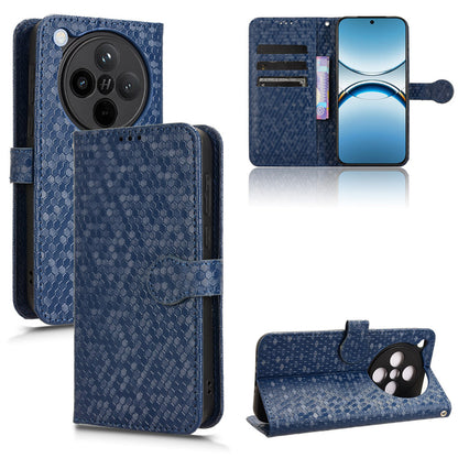 Slim Flip Polka-Dots Phone Case with Card Holder for OPPO Find X8, Blue