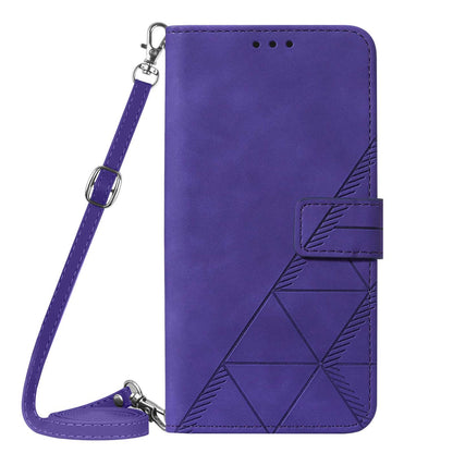 Samsung Galaxy A34 5G Business Flip Phone Case with Adjustable Cross Shoulder Strap, Purple