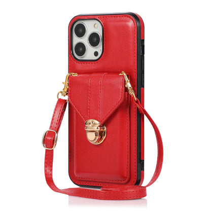 Crossbody Wallet Case with Wrist Strap Shoulder Protective Cover for iPhone 14 Pro