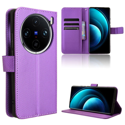 Wallet Case with Credit Card Holder PU Leather Flip Folio Phone Cover for VIVO X100 Pro, Purple