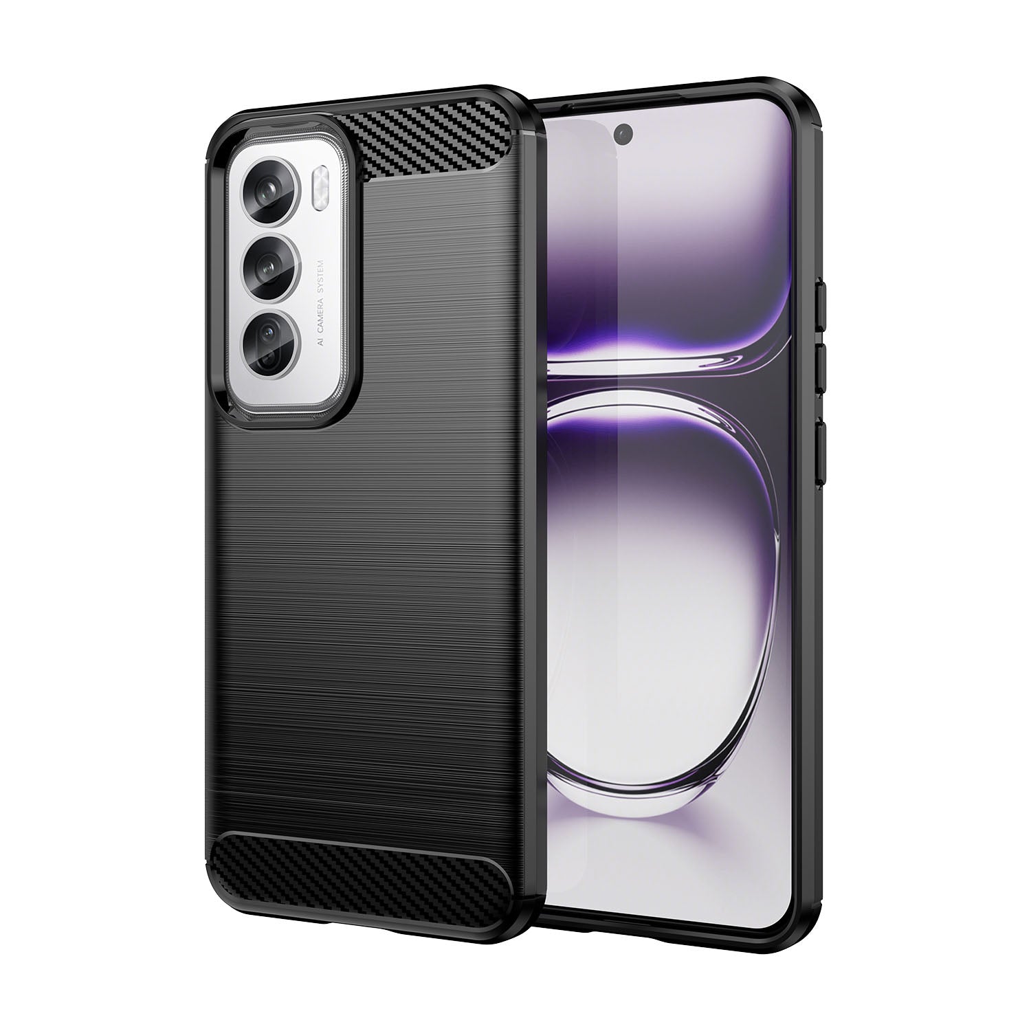 Soft TPU Non-Slip Bumper Protection Case for OPPO Reno12 Pro 5G, Black