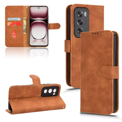 Wallet Case with Card Holder Flip Magnetic Protective Cover for OPPO Reno12 Pro 5G, Brown