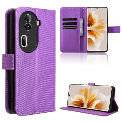 Wallet Case with Credit Card Holder PU Leather Flip Folio Phone Cover for OPPO Reno11 Pro 5G, Purple