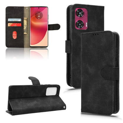 Wallet Case with Card Holder Flip Magnetic Protective Cover for Motorola Edge 50 Fusion, Black