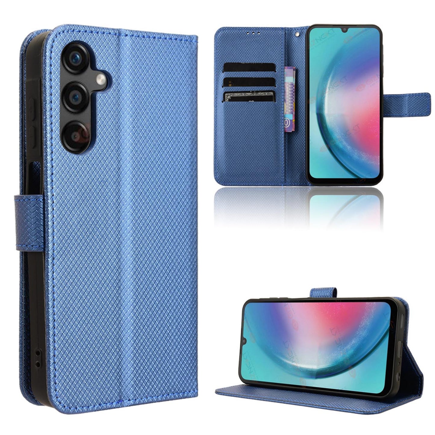 Wallet Case with Credit Card Holder PU Leather Flip Folio Phone Cover for Samsung Galaxy A25 5G, Blue