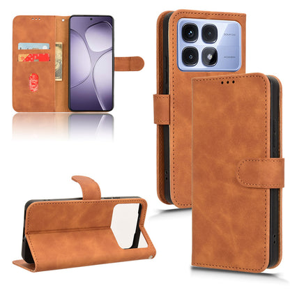 Wallet Case with Card Holder Flip Magnetic Protective Cover for Redmi K70 Ultra, Brown