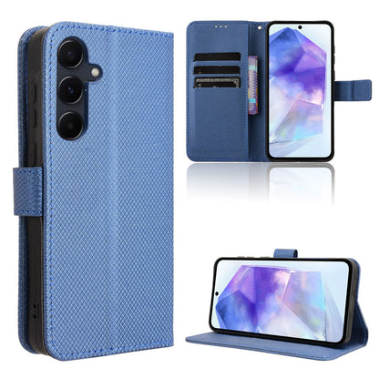 Wallet Case with Credit Card Holder PU Leather Flip Folio Phone Cover for Samsung Galaxy A55 5G, Blue