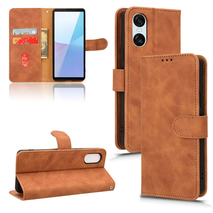 Wallet Case with Card Holder Flip Magnetic Protective Cover for Sony Xperia 10 VI 2024, Brown