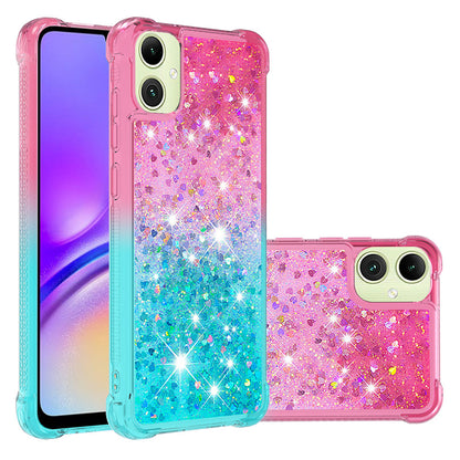 Samsung Galaxy A06 Gradient Quicksand Series Bling Liquid TPU Case, Blue&Purple