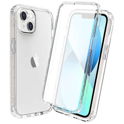 Gradient Clear Shockproof Full Body Case with Built-in Screen Protector Cover for iPhone 14 Plus, HALF-CLEAR