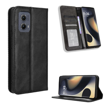 Motorola Edge (2024) Flip Folio Case with Card Holder Hidden Magnetic, Brown