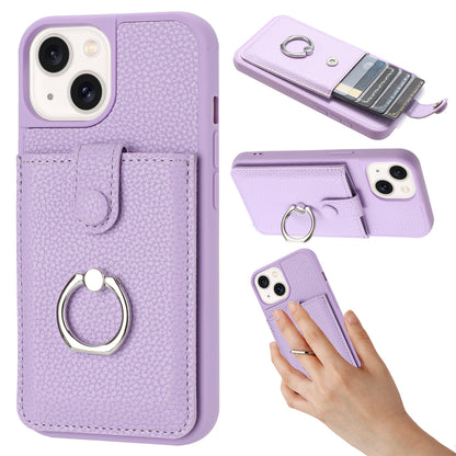 for iPhone 13 Wallet Case with Card Holder, Purple