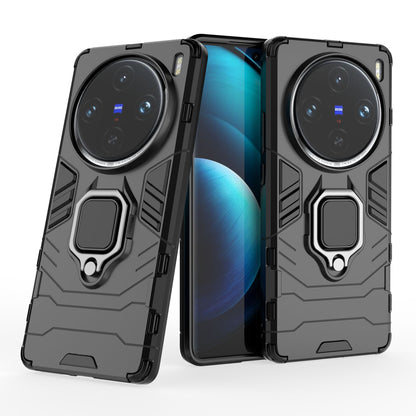 Support Magnetic Car Mounts Stylish Dual Layer Hard PC Back Case for VIVO X100 Pro