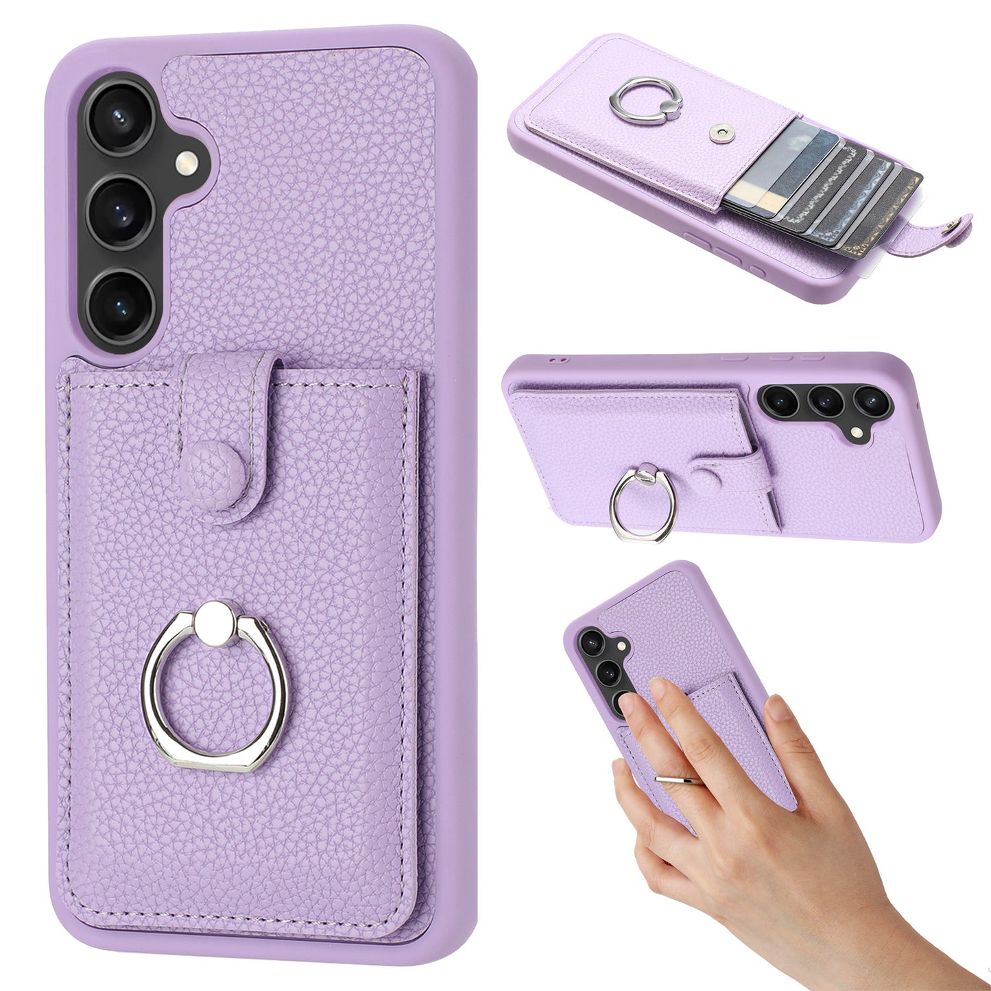 for Samsung Galaxy A35 5G Wallet Case with Card Holder, Purple