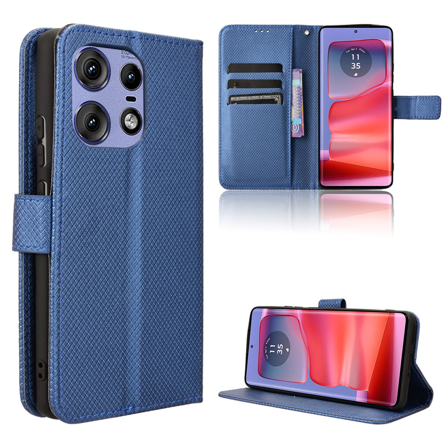 Wallet Case for Motorola Edge 50 Pro, Blue