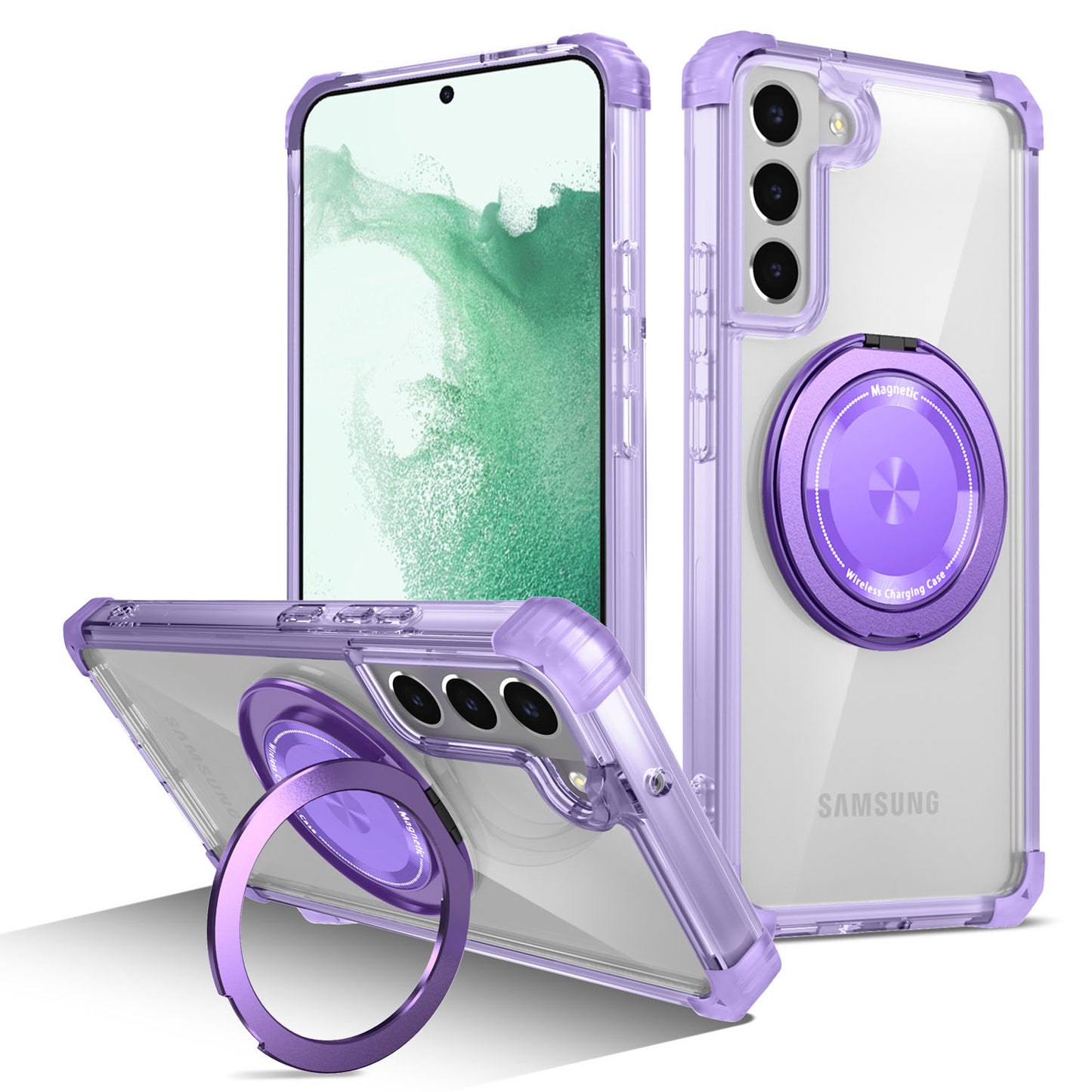 Samsung Galaxy S22 Case, Built in 360¡ã Magnetic Stand, Compatible with Magsafe, Purple