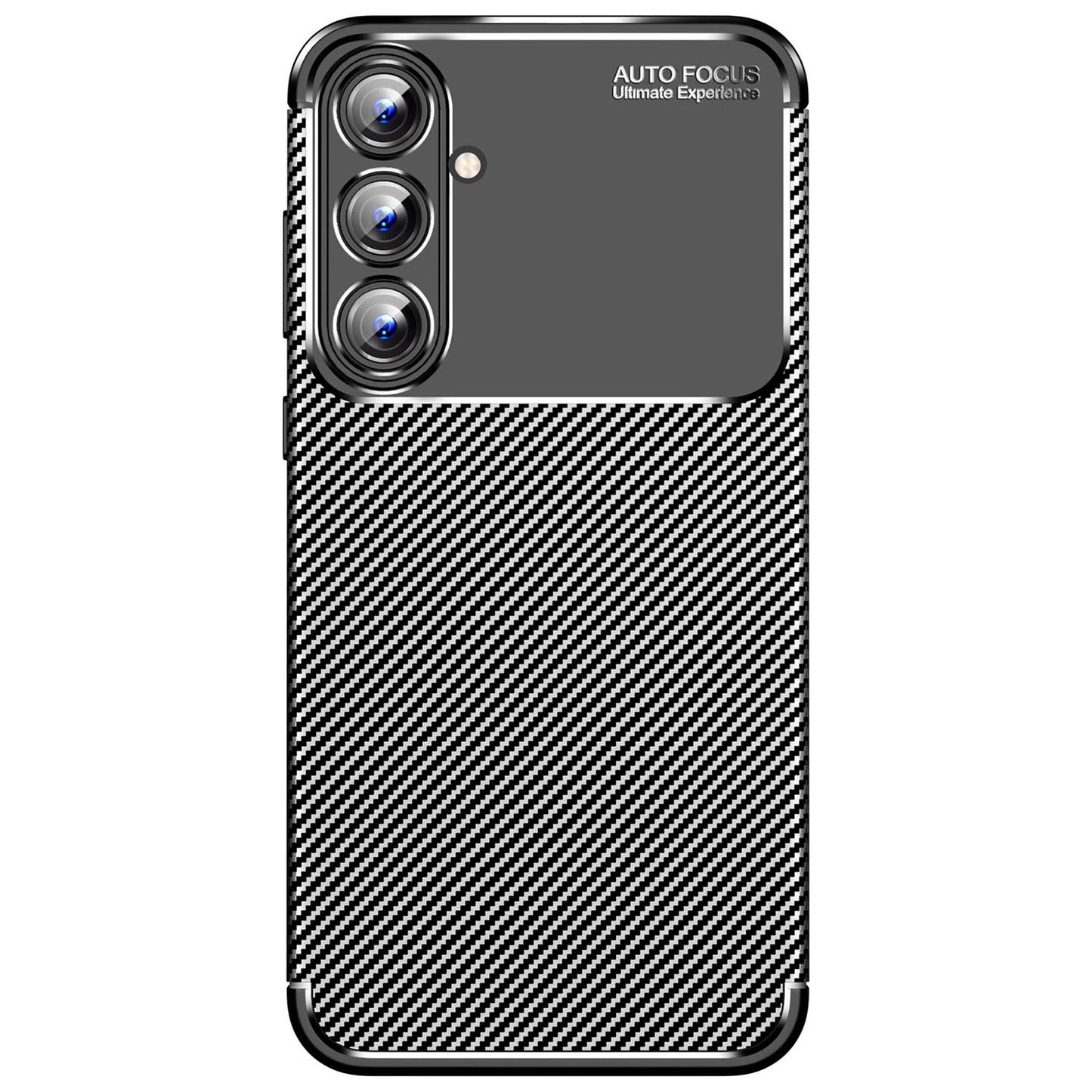 Carbon Fiber Lightweight Flexible Protective Case for Samsung Galaxy A55 5G, Black