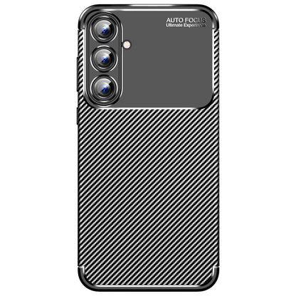 Carbon Fiber Lightweight Flexible Protective Case for Samsung Galaxy A55 5G, Black