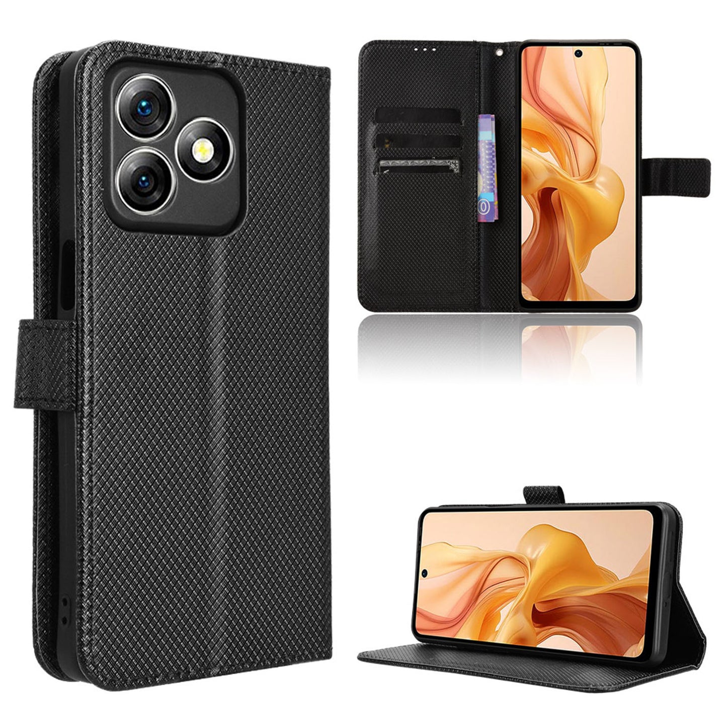 Wallet Case for Ulefone Note 18 Ultra, Black