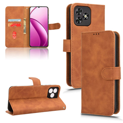 Wallet Case with Card Holder Flip Magnetic Protective Cover for Oukitel C53, Brown