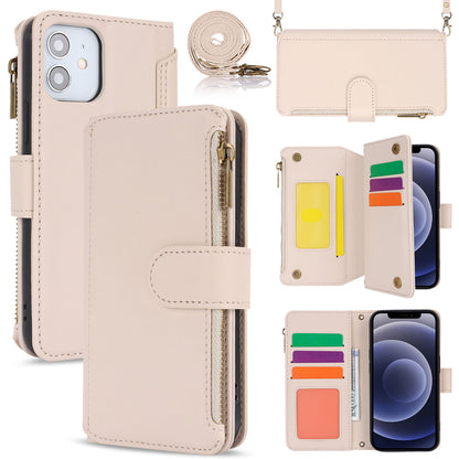 for iPhone 12 Mini Wallet Case with RFID Blocking, White