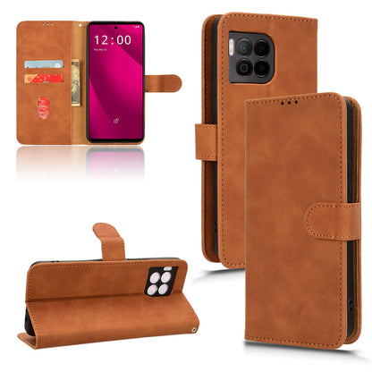 Wallet Case with Card Holder Flip Magnetic Protective Cover for T-Mobile REVVL 7 Pro 5G, Brown