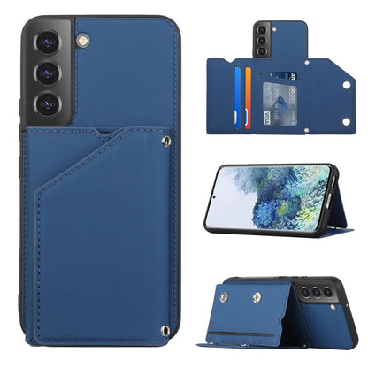 PU Leather Flip Shockproof Protective Cover for Samsung Galaxy S23, Blue