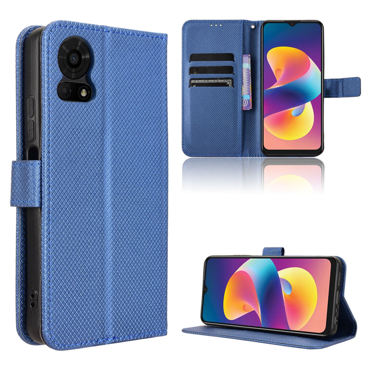 Wallet Case for TCL 50 LE, Blue