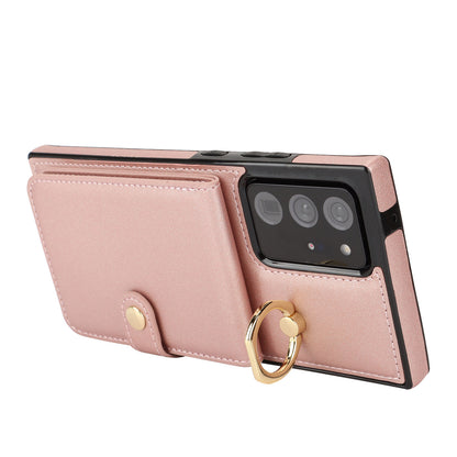 for Samsung Galaxy Note20 Ultra 5G Wallet Case with Card Holder, Rose Gold