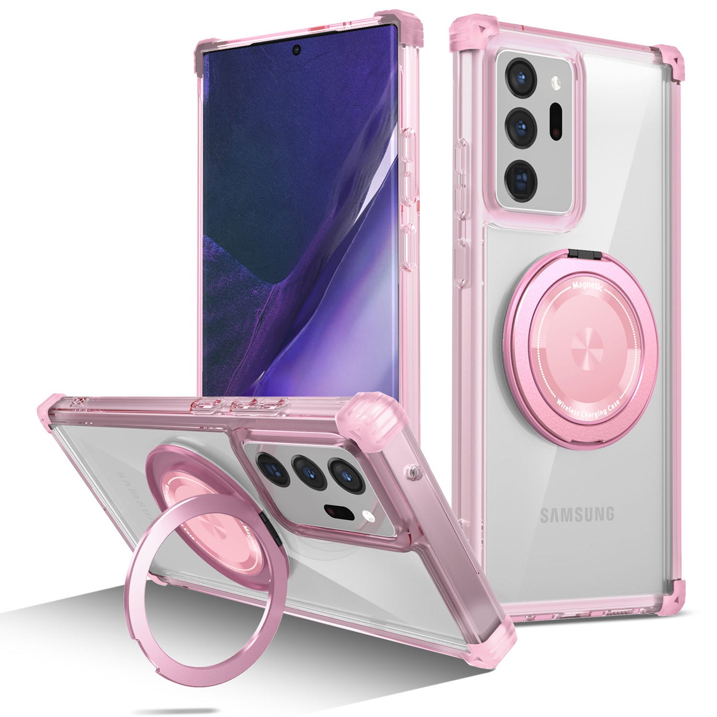 Samsung Galaxy Note20 Ultra 5G Case, Built in 360¡ã Magnetic Stand, Compatible with Magsafe, Pink