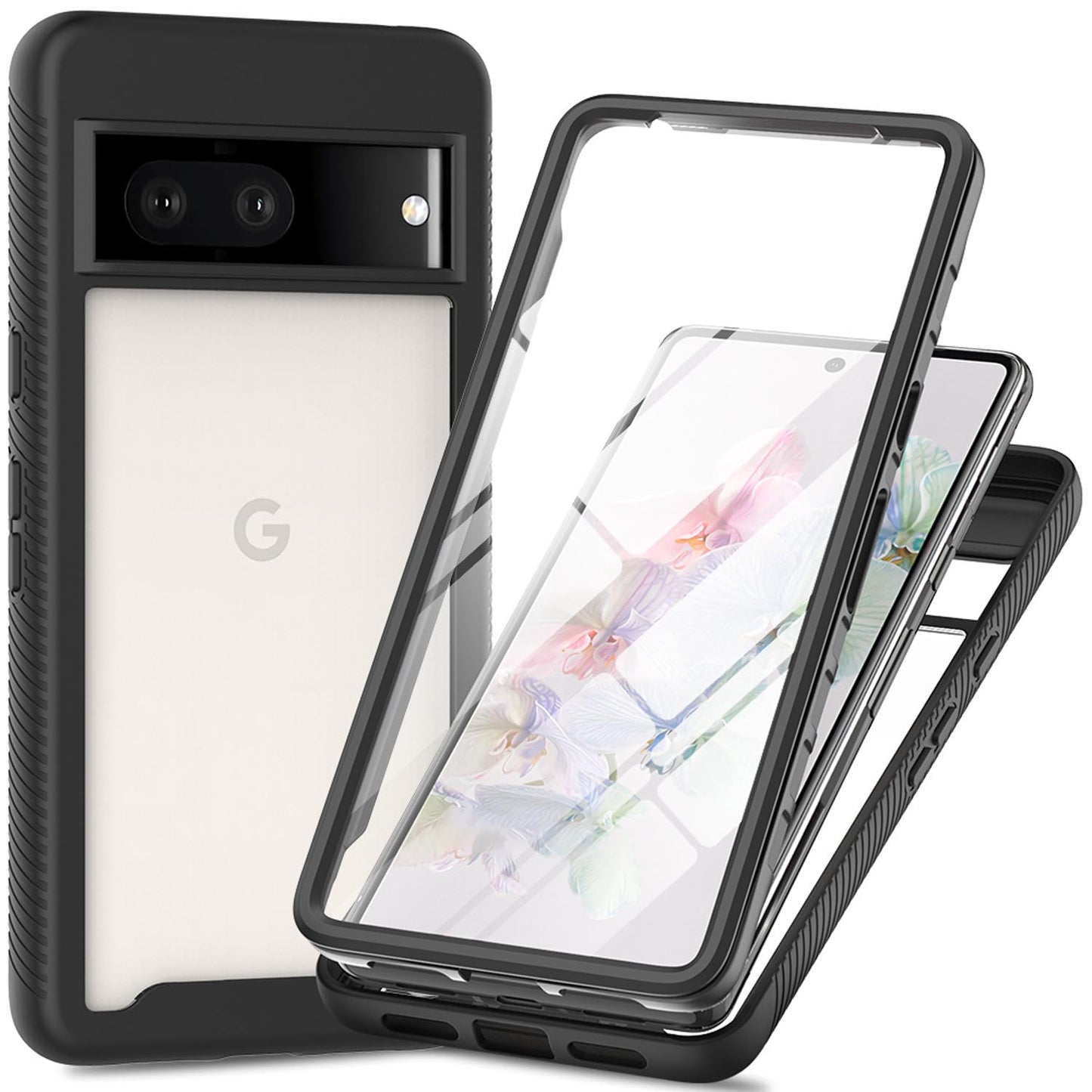 Shockproof Full Body Hard Case with Built-in Screen Protector Cover for Google Pixel 8