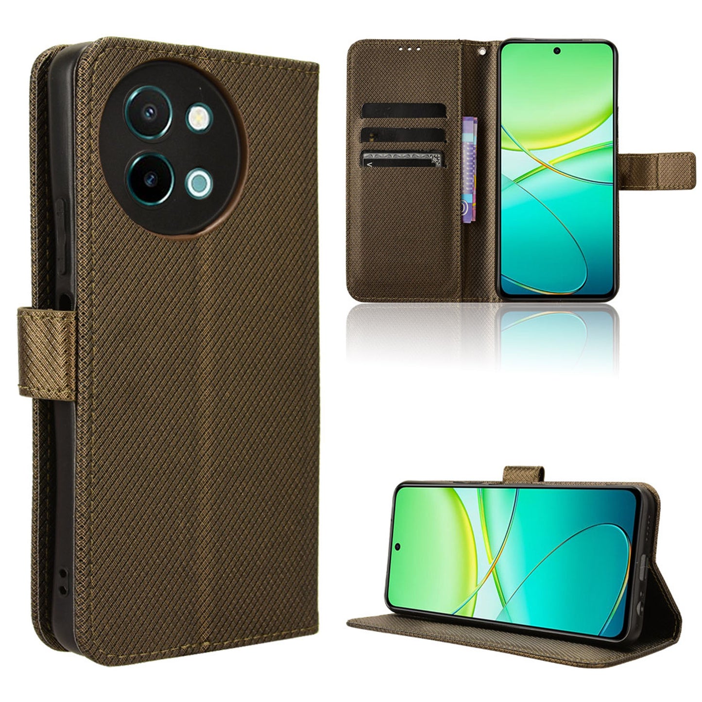 Wallet Case for VIVO Y58 5G, Bronzed