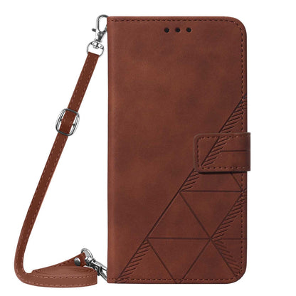 Samsung Galaxy Z Fold5 Business Flip Phone Case with Adjustable Cross Shoulder Strap, Brown