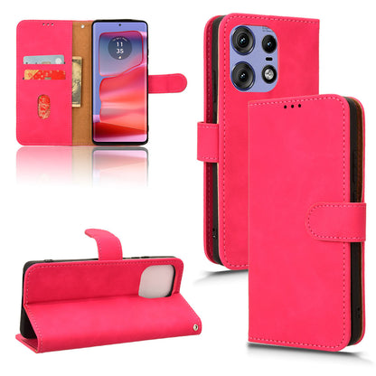 Wallet Case with Card Holder Flip Magnetic Protective Cover for Motorola Edge 50 Pro, Pink