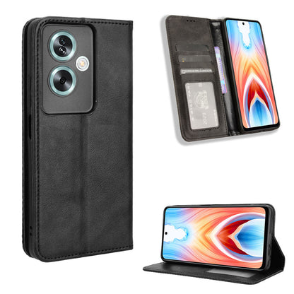 OPPO A79 5G Flip Folio Case with Card Holder Hidden Magnetic, Brown