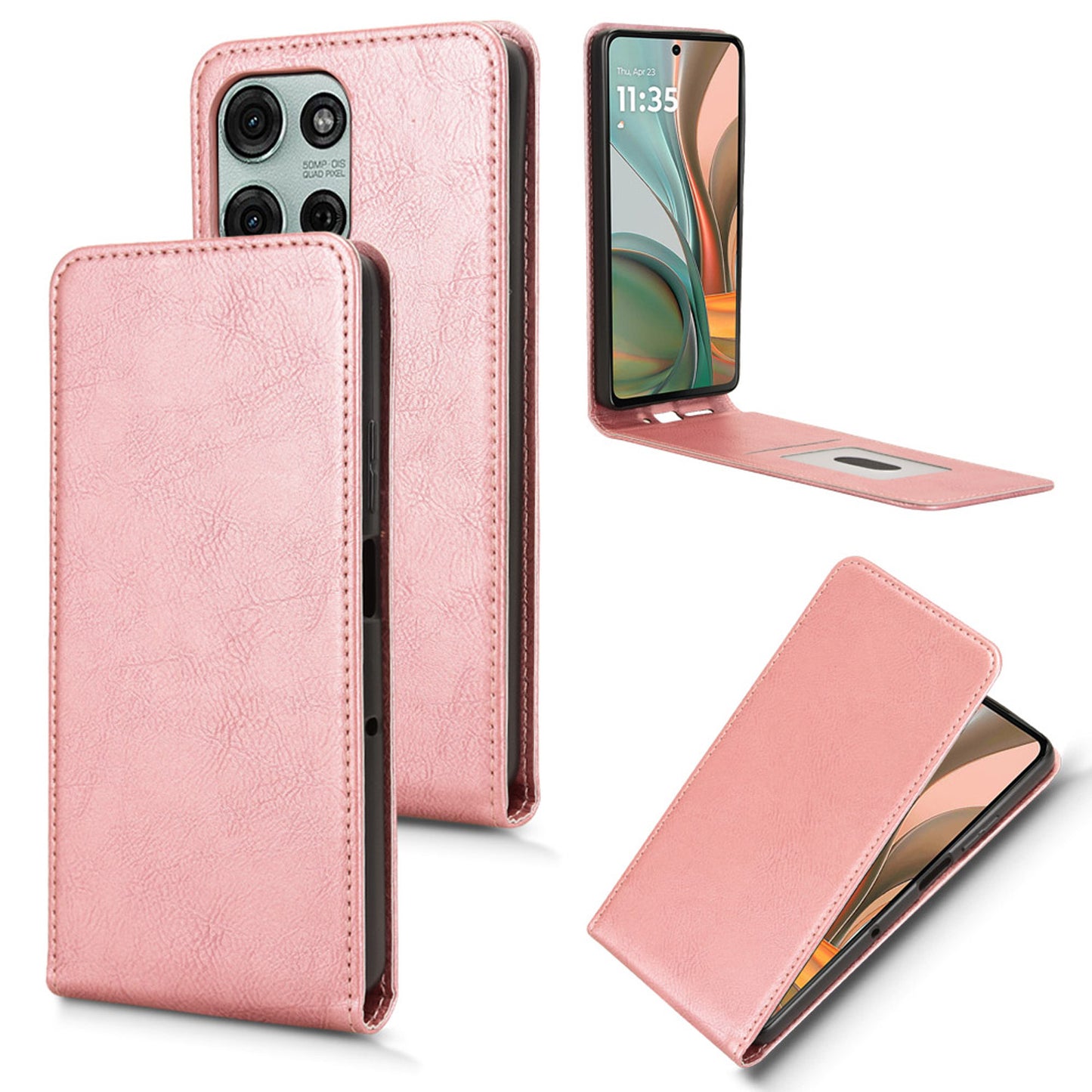 Moto G75 5G Flip Case | Sxiakai Series, RoseGold