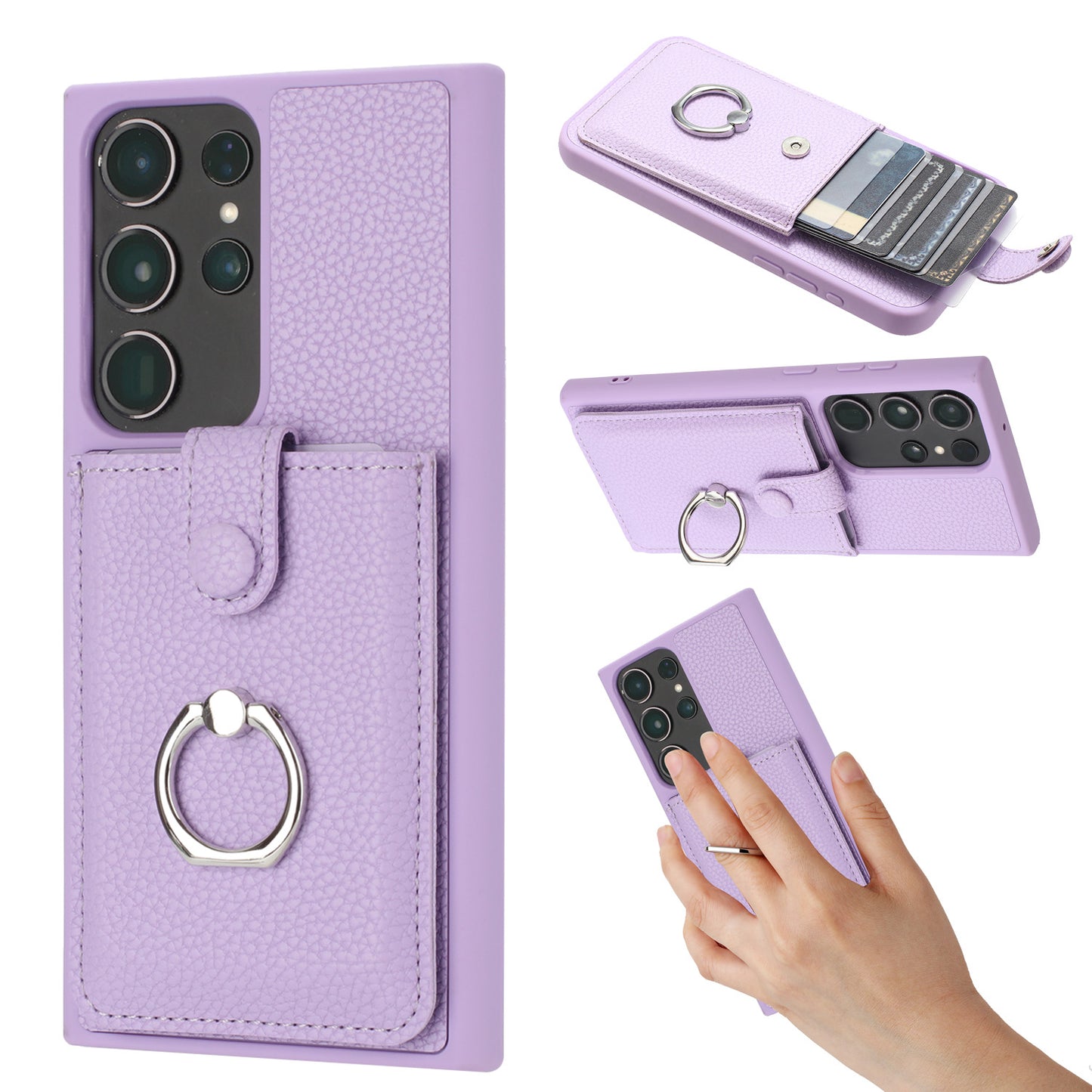 for Samsung Galaxy S22 Ultra Wallet Case with Card Holder, Purple