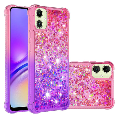 Samsung Galaxy A06 Gradient Quicksand Series Bling Liquid TPU Case, Pink&Purple