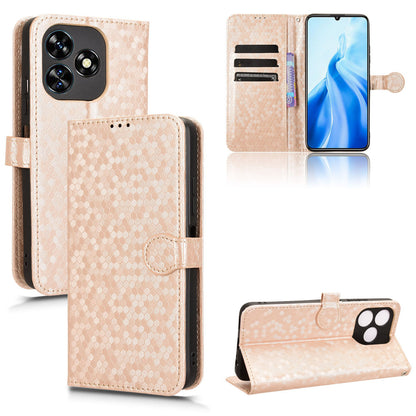 Slim Flip Polka-Dots Phone Case with Card Holder for Oukitel C51, Rose Gold