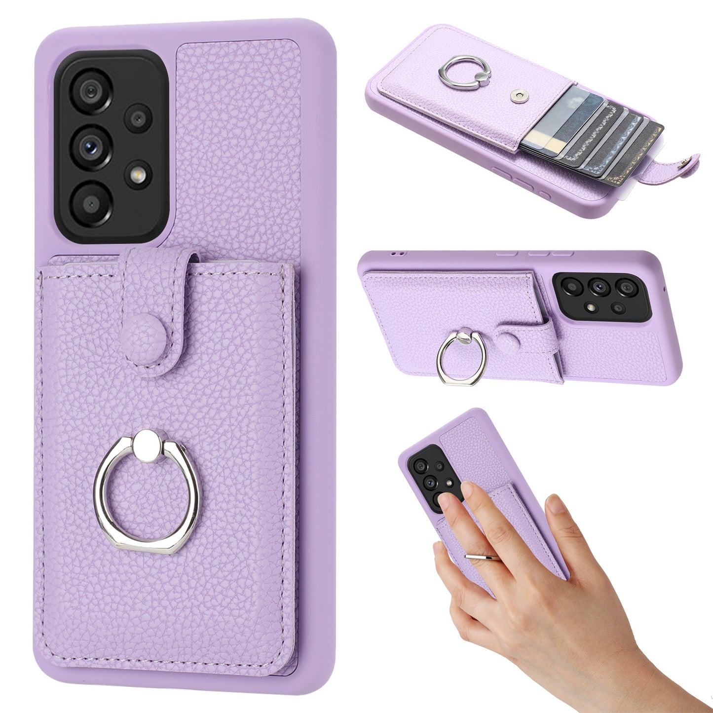 for Samsung Galaxy A53 5G Wallet Case with Card Holder, Purple