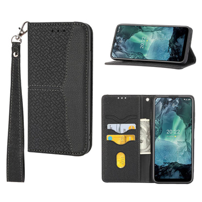 Wallet Case with Wrist Strap Magnetic Closure Flip Case for iPhone 13 Pro, Black