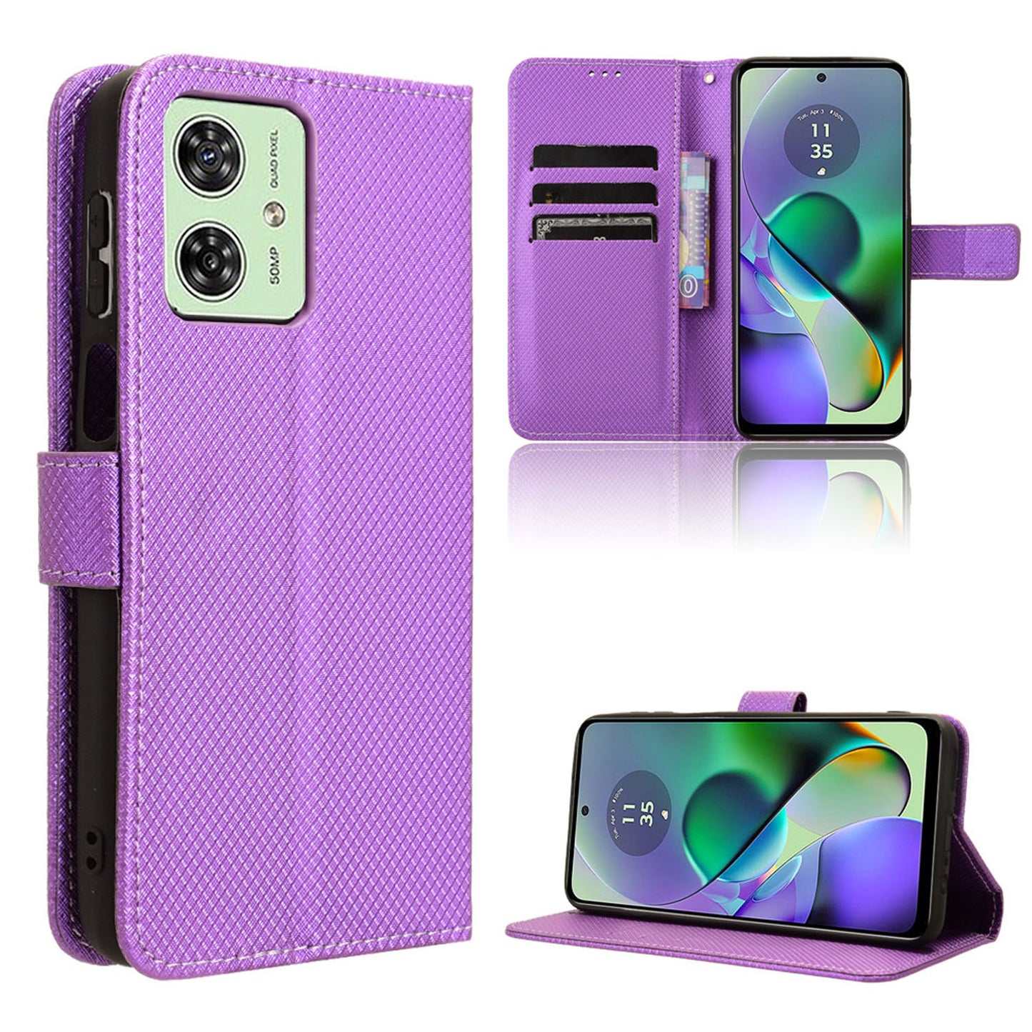 Wallet Case for Moto G64 5G, Purple