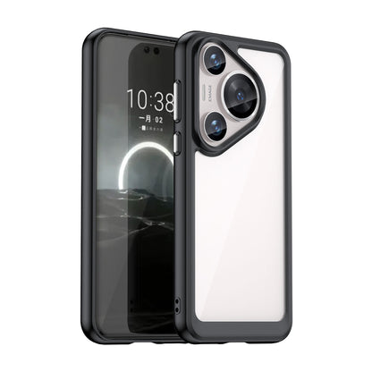 Hard Back Soft Bumper Protective Case for Huawei Pura 70 Pro+, Black