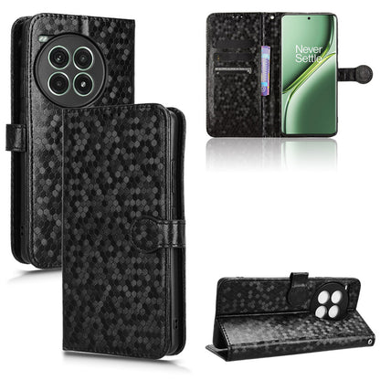 Slim Flip Polka-Dots Phone Case with Card Holder for OnePlus Ace 3 Pro, Black