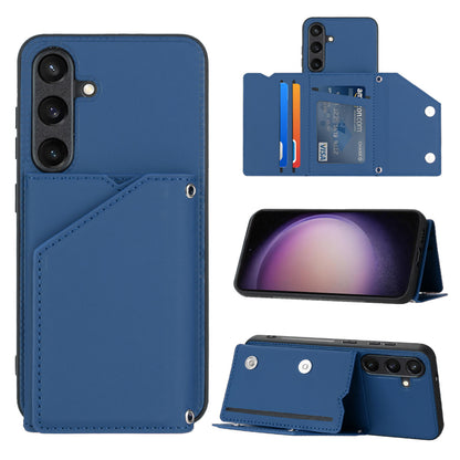 PU Leather Flip Shockproof Protective Cover for Samsung Galaxy S24+, Blue