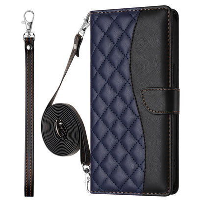 Crossbody Wallet Case for iPhone 11, RFID Blocking PU Leather Flip Cover with Card Slots Holder Wrist Strap Lanyard, Blue